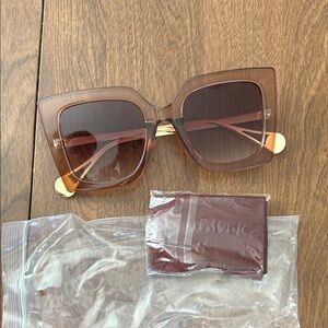 Black Leather Eyeglass Holder and glasses